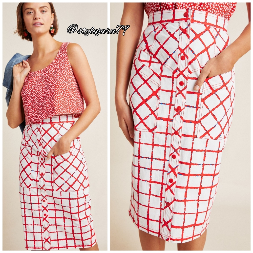 NWT, Anthropologie, Bellamy Snap-Front Skirt